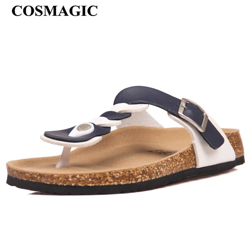 COSMAGIC/Модная пробка; шлепанцы на плоской подошве; Новинка года; женские летние пляжные повседневные шлепанцы с пряжкой