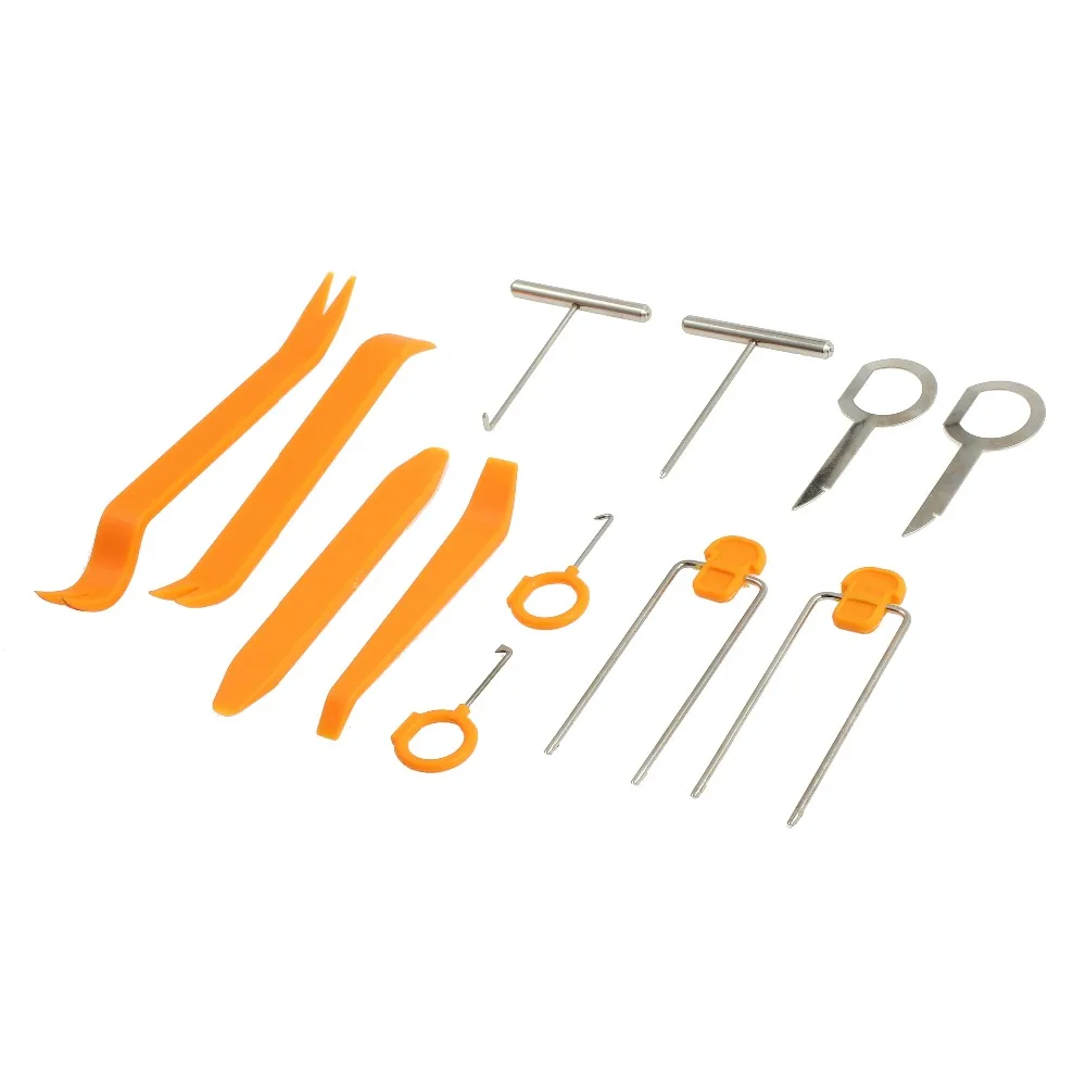 AUTOUTLET 12pcs Car Radio Door Clip Panel Trim Dash Audio Plastic Removal Pry Tools Kit Set Styling DIY Repairing Accessories |