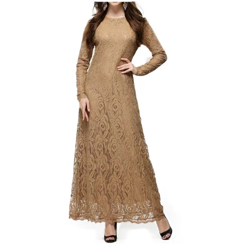 FS Исламские мусульманские кружевные платья для женщин Турецкая Малайзия Абайи в