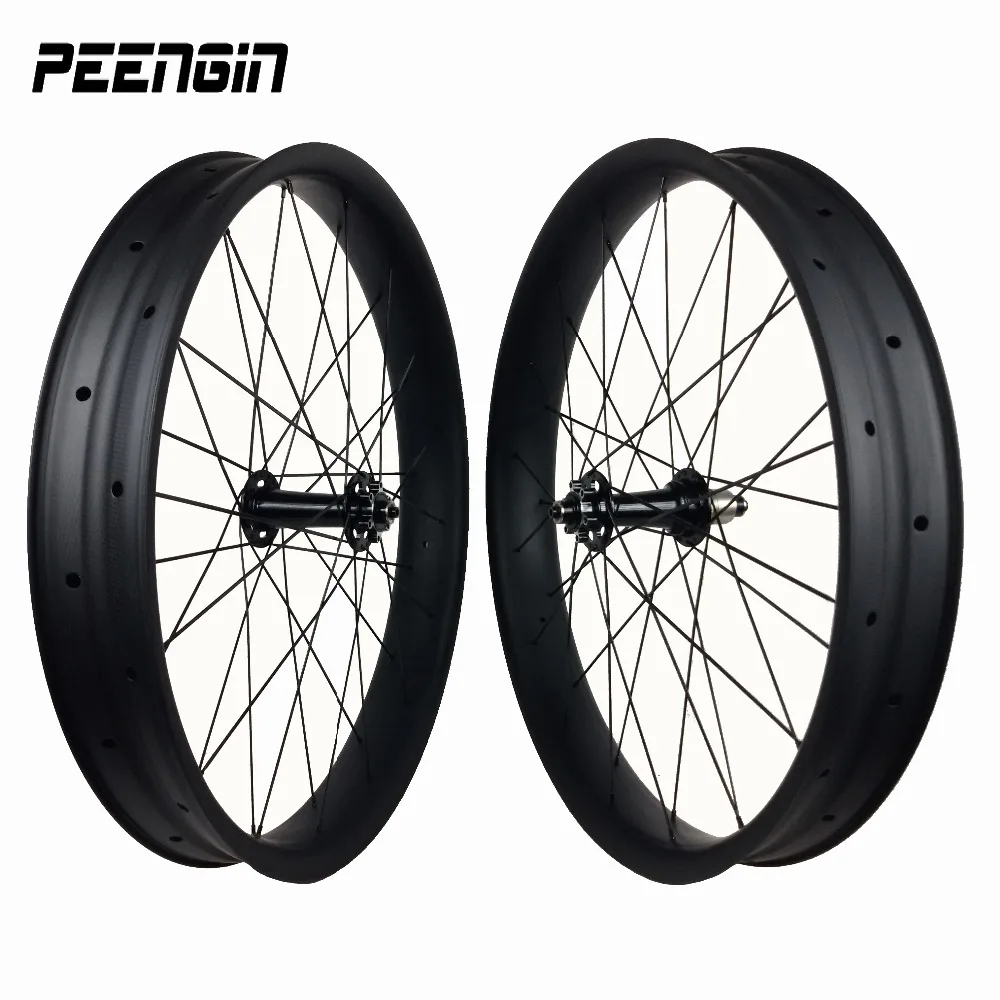 Stronger and stiffness of the bike history 26 inch Carbon FatBike wheelsets 100mm Width 25mm Depth Hookless Tubeless Compatible | Спорт и