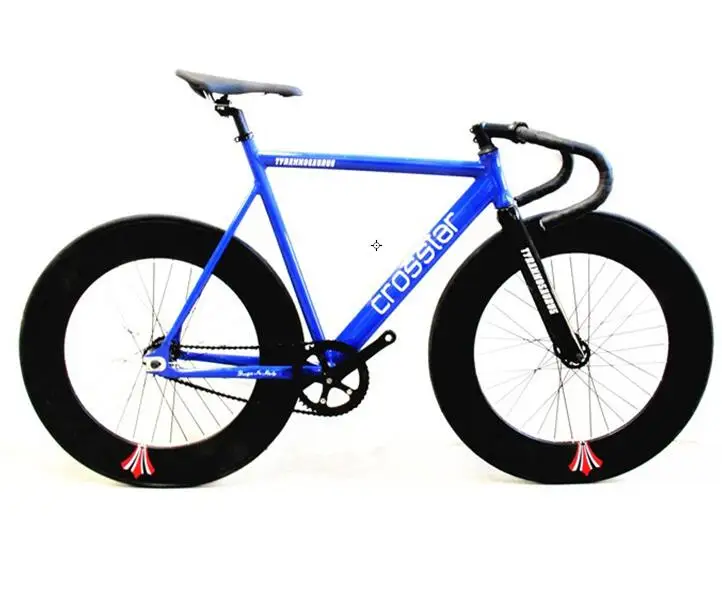 Фиксированная Шестерня велосипеда Fixie рама 53 см 55 см 58 см DIY 700C алюминиевый сплав велосипед трек велосипед 70 мм сплав колеса велосипед - Цвет: blue