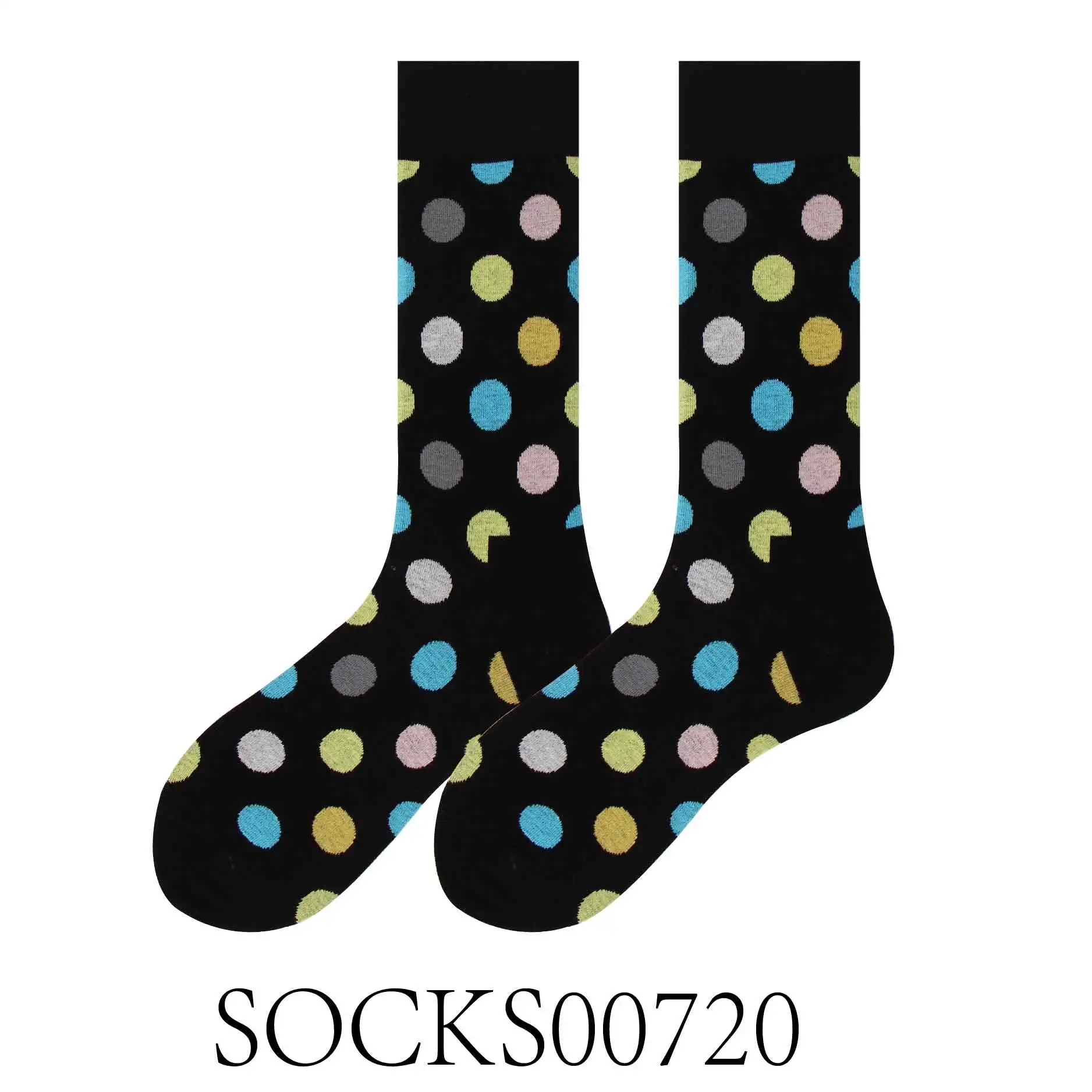 SOCKS007020 Счастливые носки весна лето осень пара чесаные хлопковые запасы Красочный Узор в горошек дышащий Свадебный костюм путешествия Вечерние - Цвет: SOCKS007020