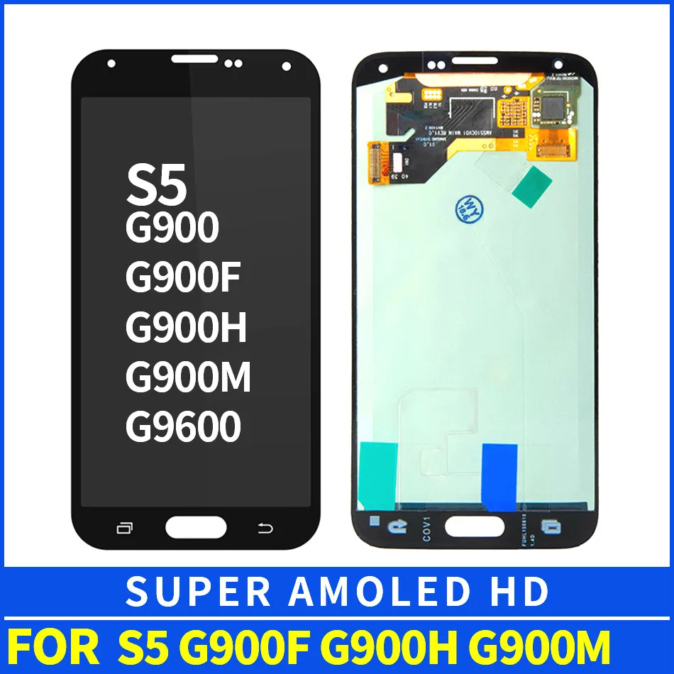 5 1 ''Супер AMOLED дисплей Замена для Samsung Galaxy S5 G900 G900F G900H ЖК сенсорный дигитайзер