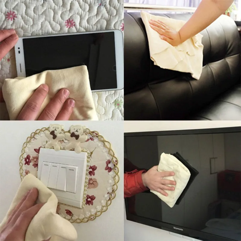 Полотенце из натуральной замши для чистки автомобиля впитывающее полотенце