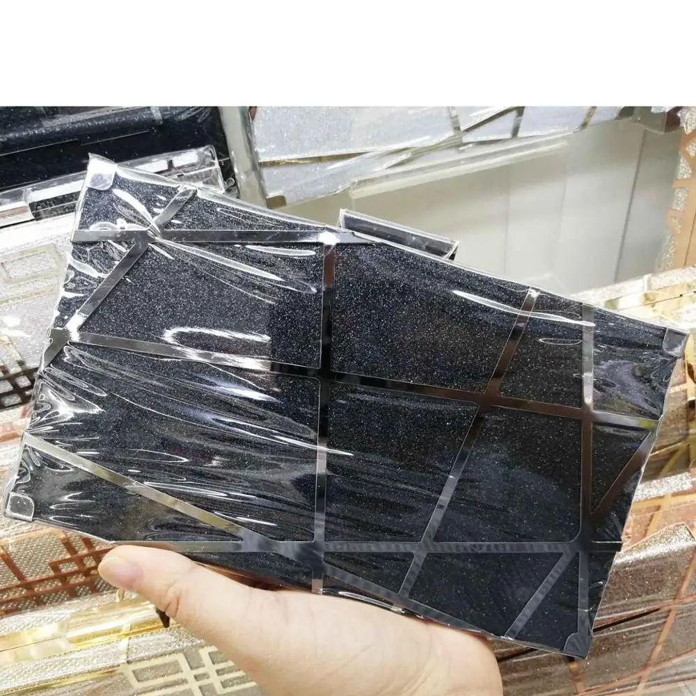 Black Золотой металлический коробок сумки польский вечерние партии кошелек женский свадебный банкет ежедневные клатчи вечерний клатч - Цвет: Black