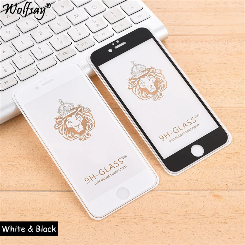 Wolfsay полное покрытие закаленное стекло для iphone 7 Plus защита экрана против