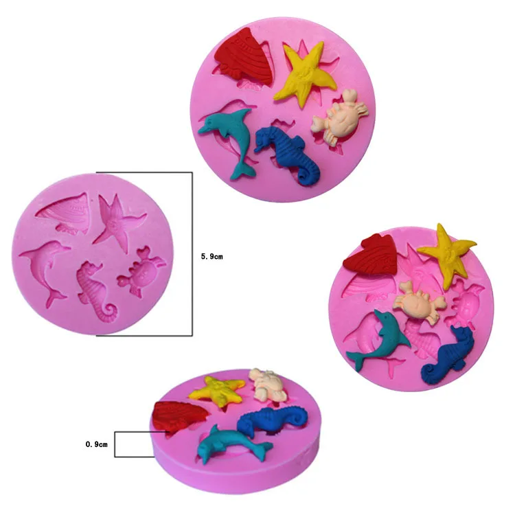 Рыба звезда Краб Морской Мир тема силиконовая посуда для выпечки инструменты