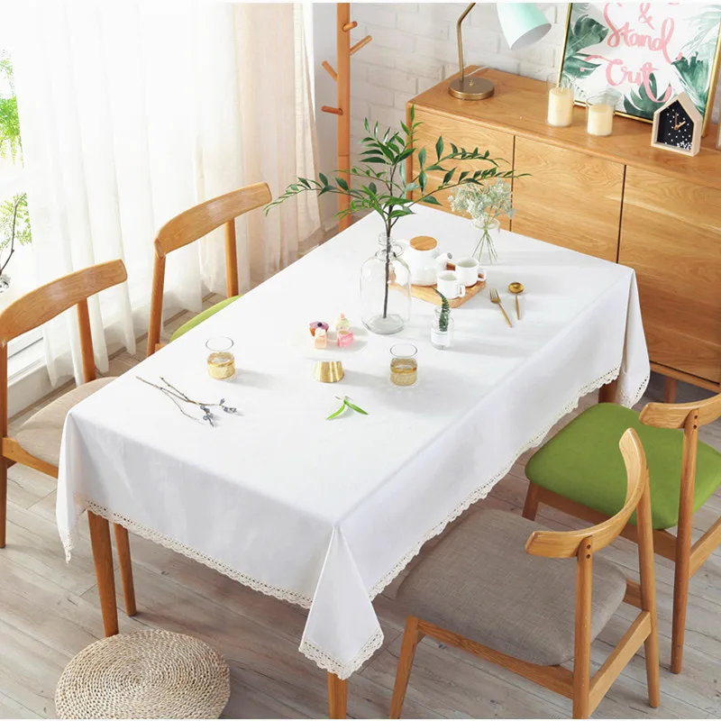 Скатерть нордическая хлопковая белая кружевная дом ресторан кофейня украшение
