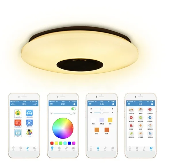36 Вт светодиодный Bluetooth динамик потолочные светильники 110 В 220 В RGB затемнения приложение дистанционное управление Bluetooth Музыка Свет