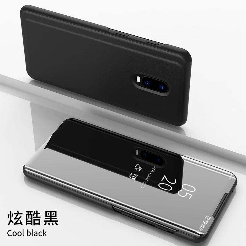 Чехол Alxun для OnePlus 7 Pro, зеркальный флип-чехол, Кожаная подставка, умный вид, задняя крышка для Oneplus 7T Pro, чехол One Plus 7 Pro, чехол