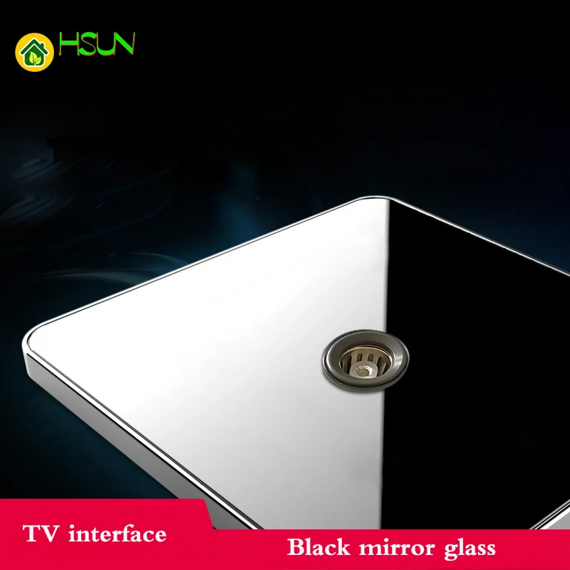 

Type 86 TV Socket TV Interface Black Mirror Glass Socket Panel