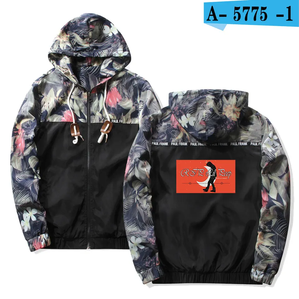 black Frdun Tommee Lil Peep Sad куртки с капюшоном ветровка мужские куртки пальто толстовка мужская хип-хоп на молнии легкие куртки бомбер - Цвет: black