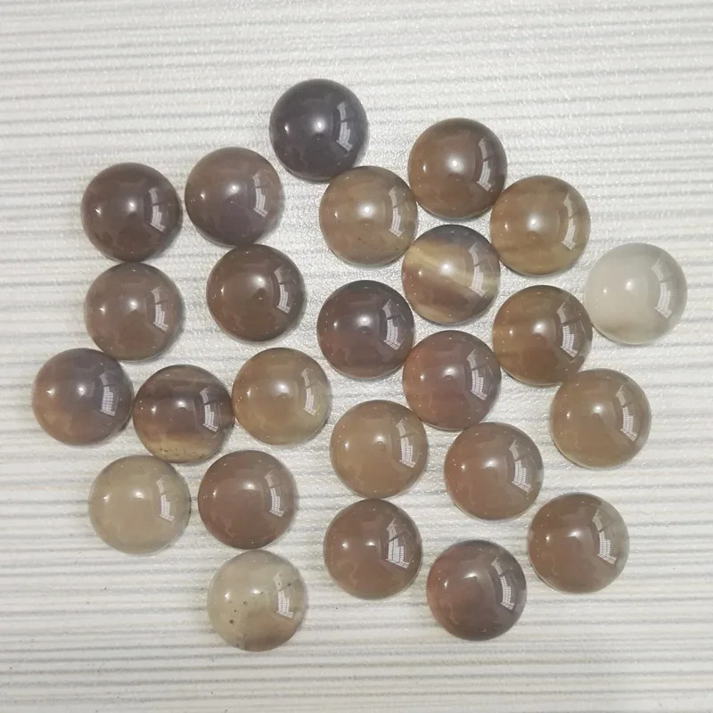 

fashion natural 50pcs/lot 12MM Gray Onyx stone Bead round cabochon cab stones DIY Jewelry Accessories Free shipping no hole