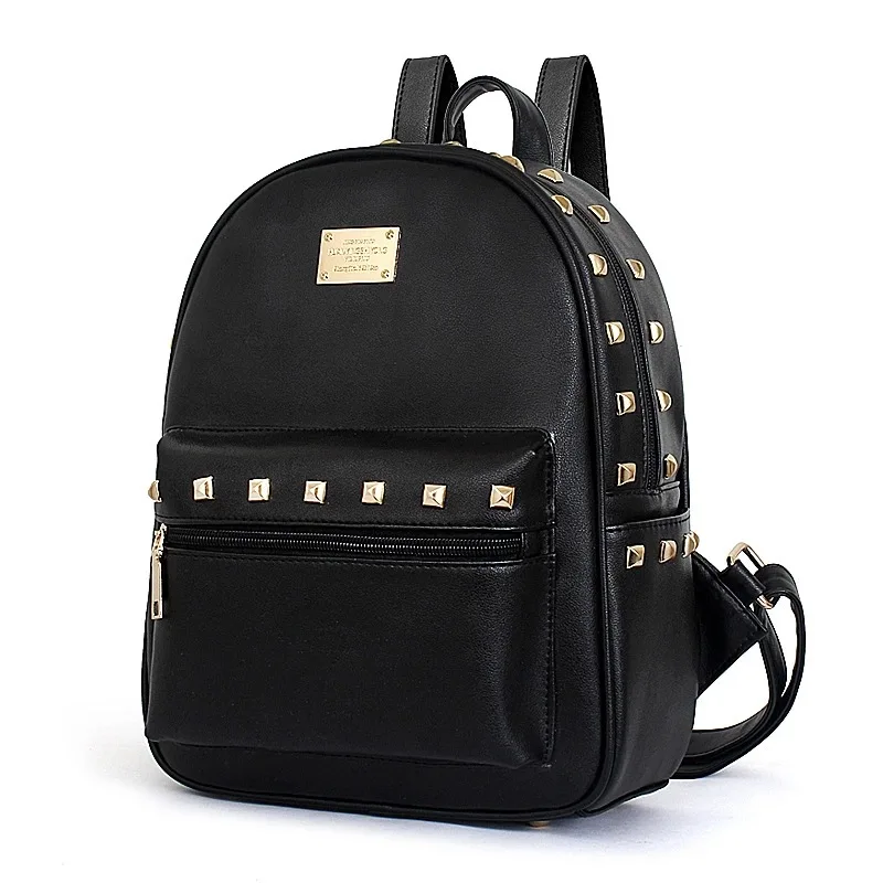 Женская Рюкзак Новый Европейский и Американский Колледж Ветер Заклепки Студент