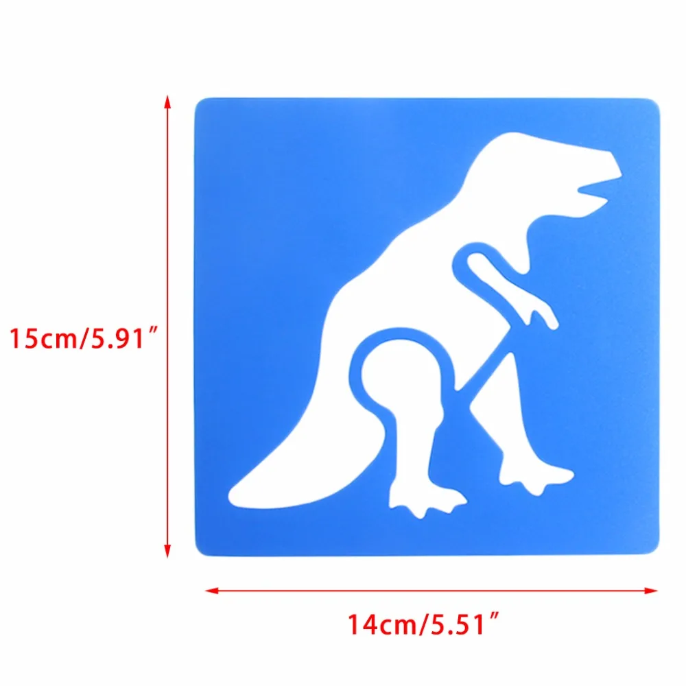 

6Pcs Plastic Dinosaur Picture Drawing Template Stencils Rulers Painting Kids DIY