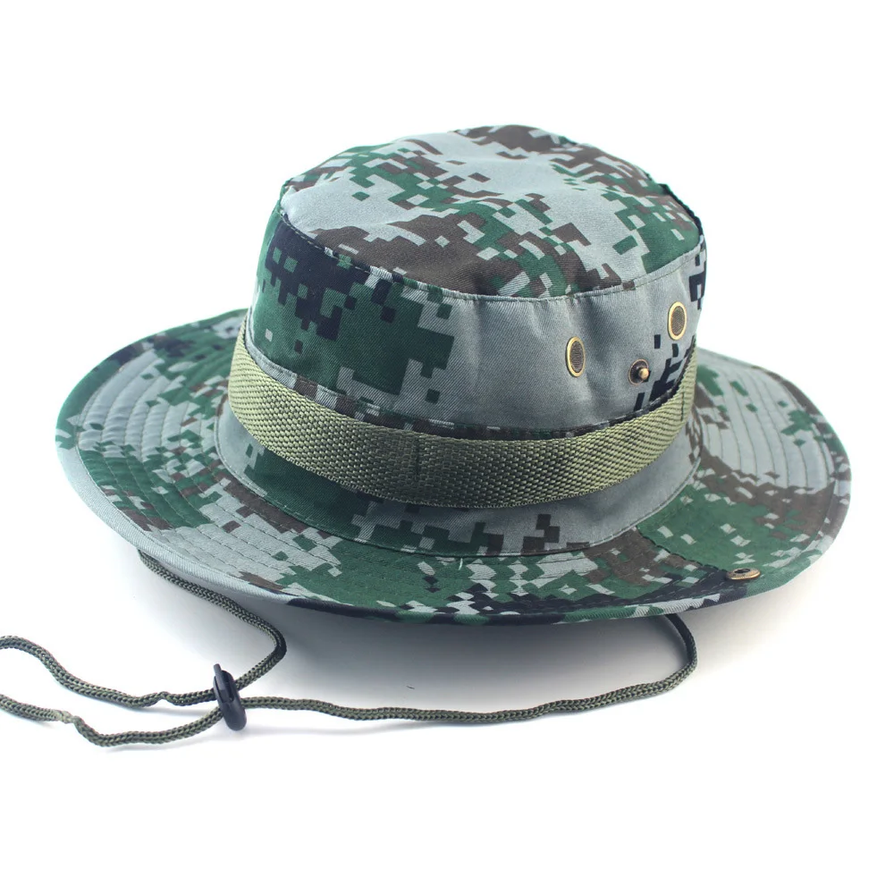 Common Camo Панама шляпа Сафари Boonie шляпа мужская Панама Рыбалка Хлопок Открытый Унисекс для женщин Лето Охота Боб Защита от солнца рыбак шляпы - Цвет: Common Camo