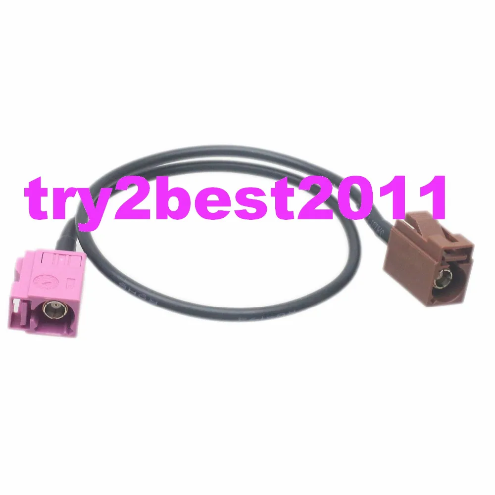 Кабель Fakra H 4003 фиолетовый SMB разъем мама к F 8011 коричневый RG174 1 фут GPS