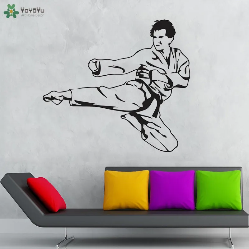 YOYOYU Wall Decal Karate Sticker Vinyl Decor For Kids Bedroom Hall Freestyle Sports Art Decoration QQ375 | Дом и сад