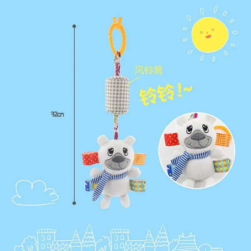 Bear HziriP детские погремушки Игрушка на коляску милые Мультяшные звери Жираф медведь лиса ручной Колокольчик колокольчик брелок-плюшевая игрушка с BB подарок - Цвет: Bear