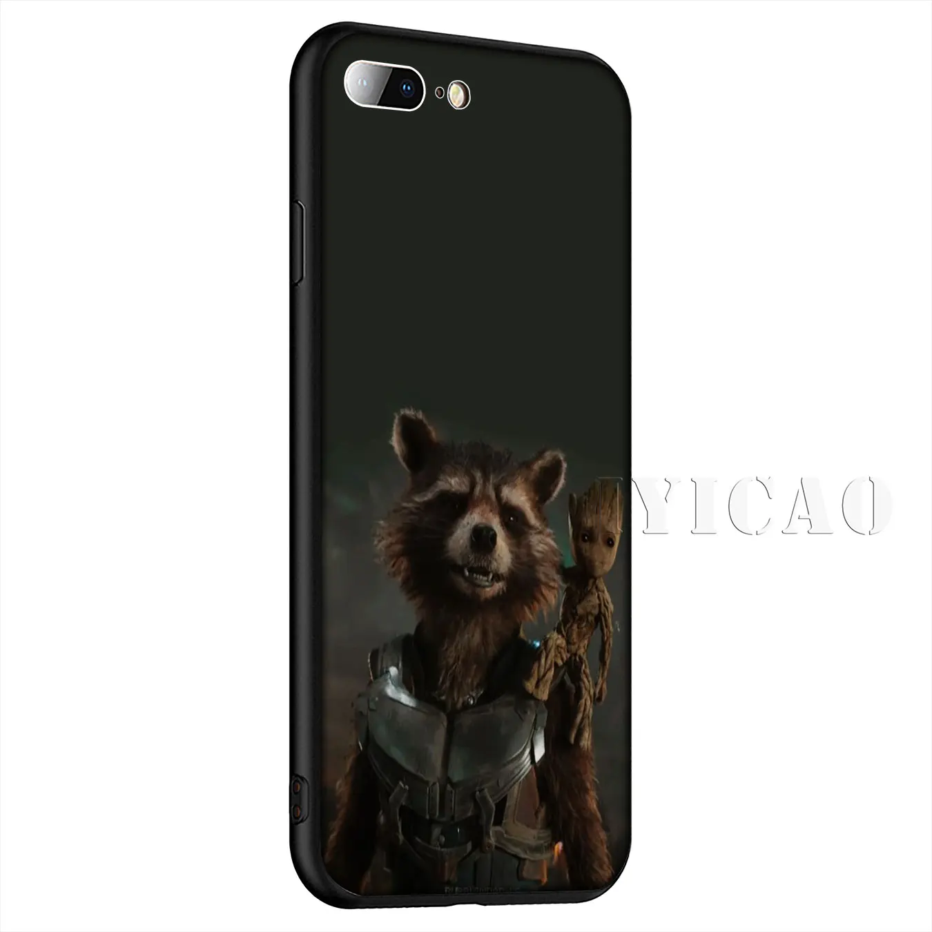 Силиконовый мягкий чехол IYICAO Guardian Rocket енот Groot Treeman для iPhone XR X XS Max 8 7 6 S Plus 5 5S SE |