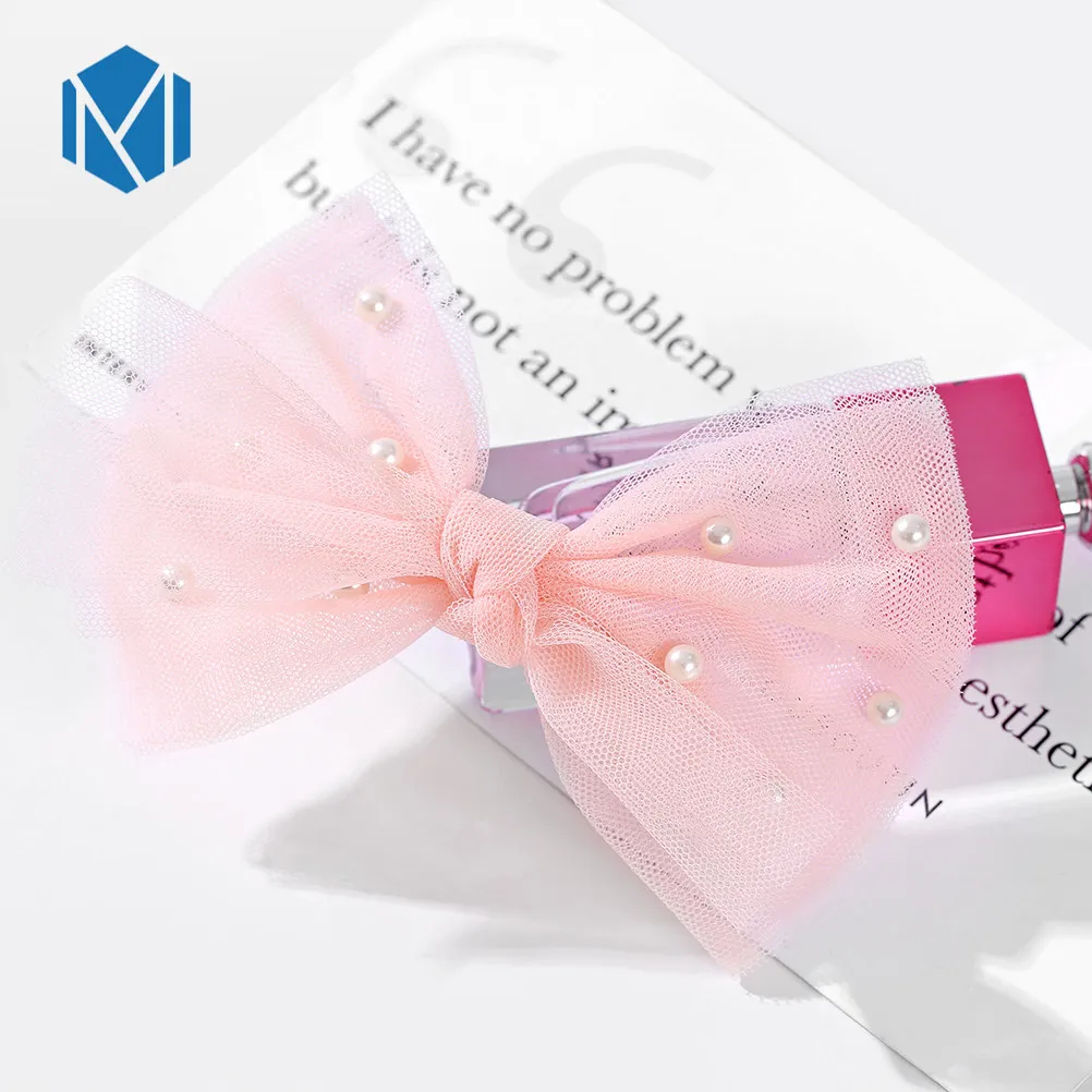 M MISM INS, новинка, жемчужный большой бант, жемчужный Утконос, заколка для девочек, милые аксессуары для волос, корейский дизайн, безопасная детская заколка