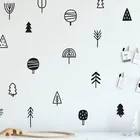Милые виниловые наклейки на стену с изображением леса и сосны, домашний декор для детской комнаты, натуральное украшение для детской комнаты NR15
