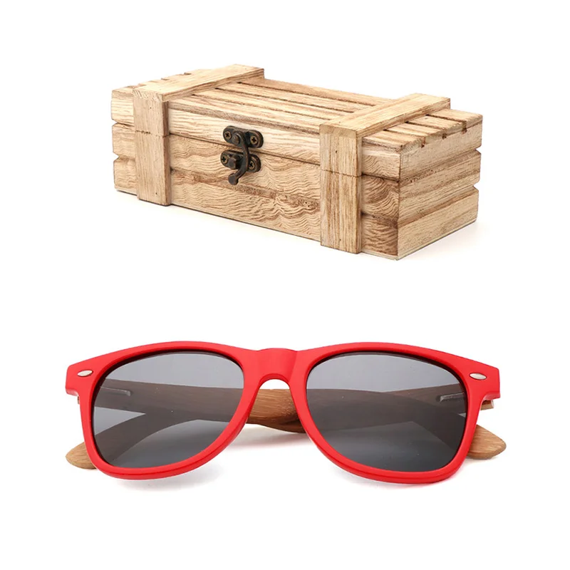 02wood box Новые модные мужские солнцезащитные очки натуральные бамбуковые очки Для женщин Поляризованные путешествия UV400 солнцезащитные очки с деревянной коробкой, солнцезащитные очки - Цвет линз: 02wood box