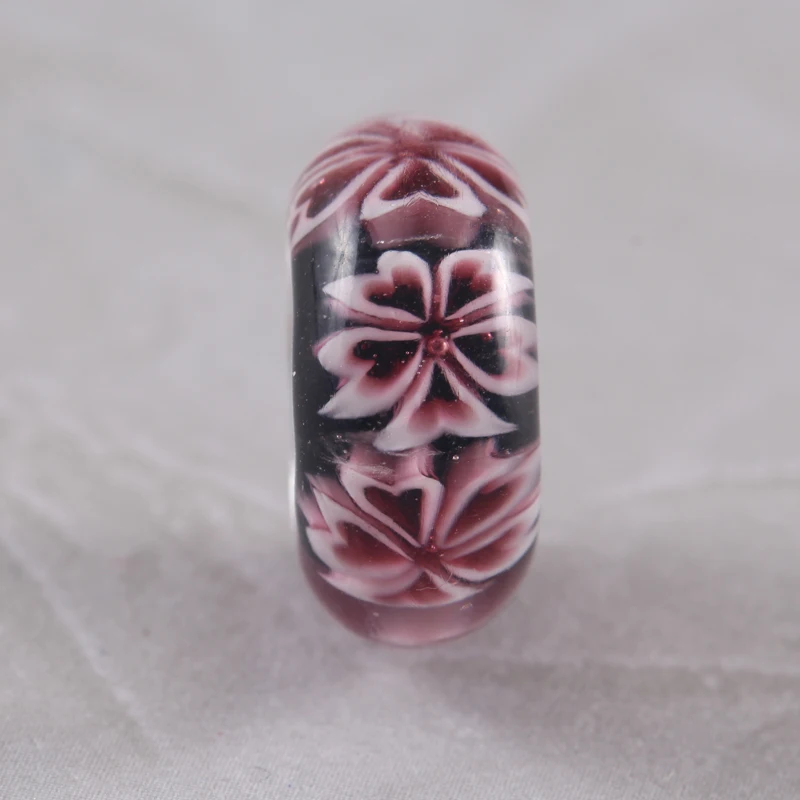 2018 Новый стиль Бесплатная доставка розовый цветок стеклянные бусины с