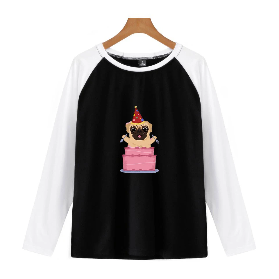 Женская и мужская повседневная футболка с принтом в стиле Харадзюку длинными