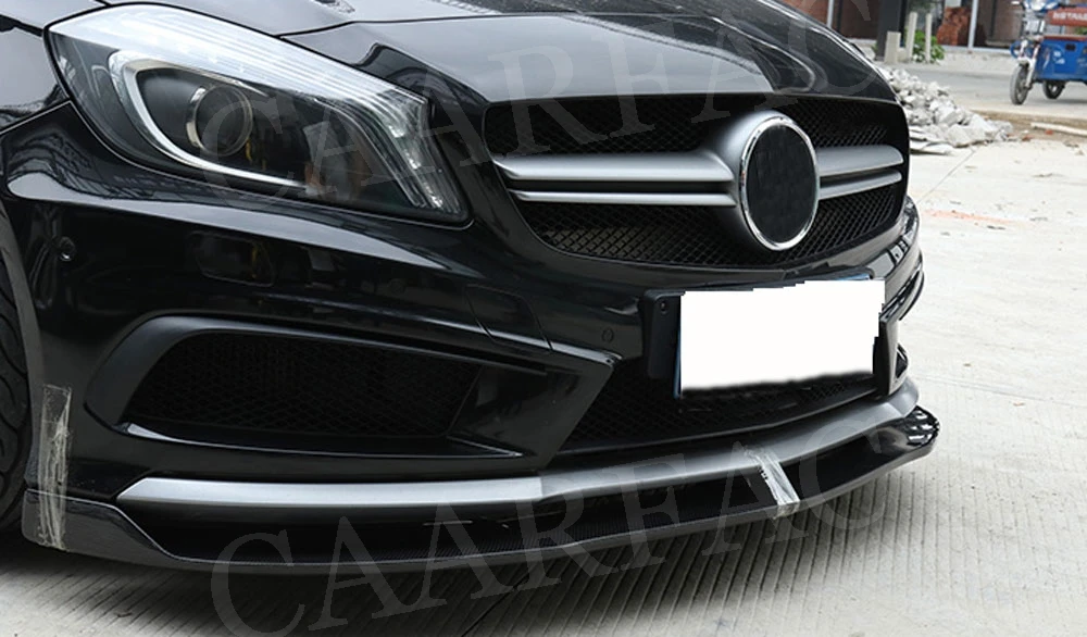 Для W176 углеродного волокна передний спойлер для Mercedes Benz A класс RZ Стиль A180 A200 A260 A45 2013- головы бампера подбородка лопата для снега