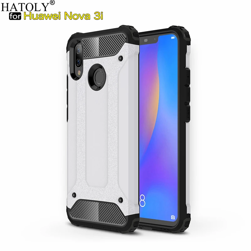 HATOLY чехол для Huawei Nova 3i тяжелый армированный тонкий жесткий резиновый силиконовый