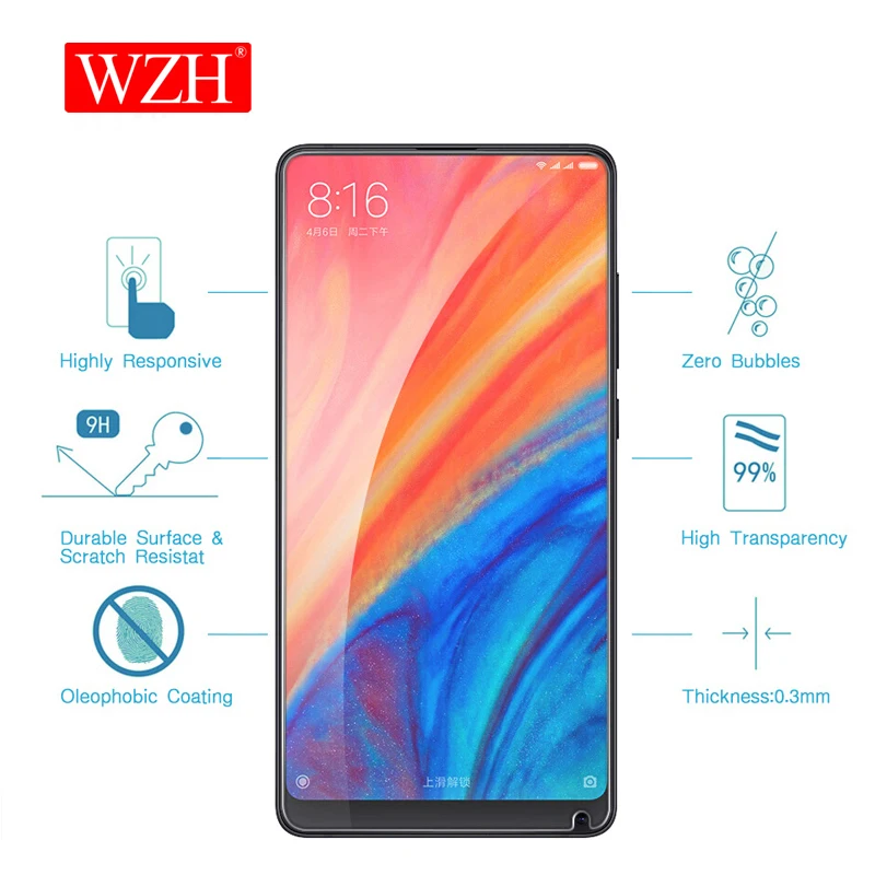 WZH 9H взрывозащищенное Закаленное стекло для Xiaomi Mi Mix 2s 2 3 Max 3 протектор экрана для Xiaomi Mi 8 8SE 6 5x 6X F1 стеклянная пленка