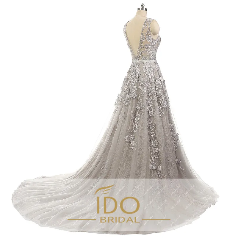 Настоящий образец роскошные элегантные длинные платья из тюля с высоким воротом