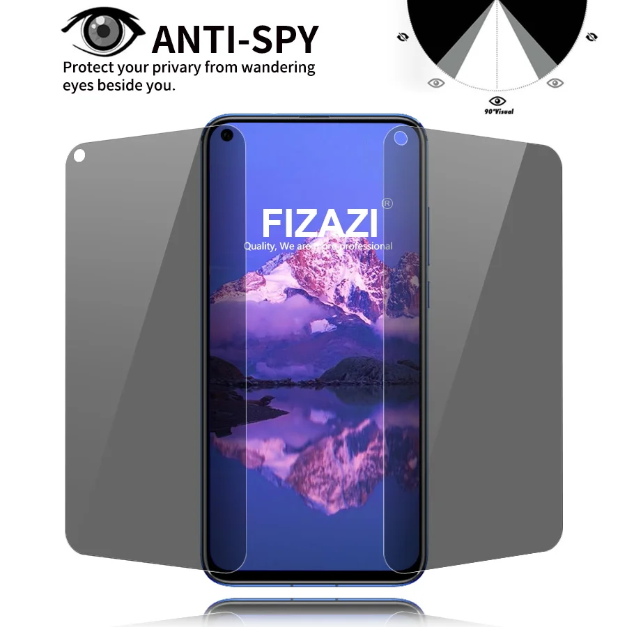 FIZAZI Анти шпион закаленное Стекло для huawei Коврики 20 10 P10 P20 P9 Lite Pro Защитное стекло
