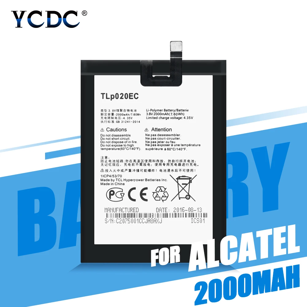 Высокое качество TLp020EC литий полимерный аккумулятор для Alcatel One Touch POP UP LTE Dual SIM 6044D
