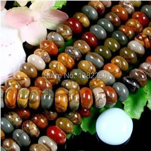 

! Wholesale 5X8mm Multi-color Picasso chalcedony Gems loose beads 15" JT5440