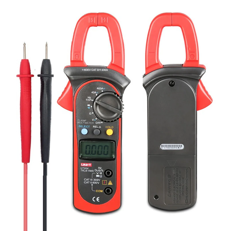 UNI T цифровой клещи мультиметр UT204 UT204A AC DC Вольт Текущий Сопротивление Частота