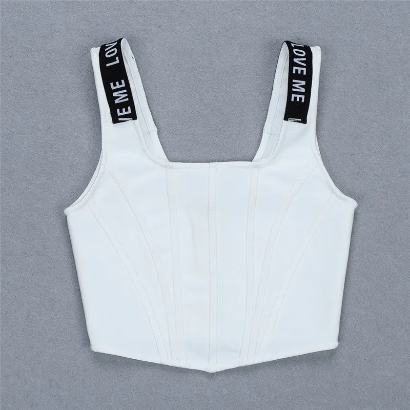 New Arrival White Short Sexy Summer Women's Tank Tops Bandage Luxury Party | Женская одежда