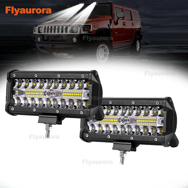 

2 шт. 7 дюймов 120 Вт супер яркий светодиодный свет бар точечный прожектор комбо светодиодные фонари для вождения Водонепроницаемые светодиод...