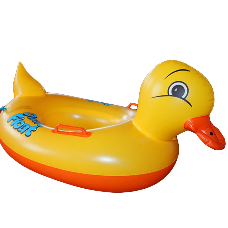 Inflatable yellow duck Baby Kids Cartoon Safety swimming seat ring circle Air Mattress water toys for child kids beach party | Спорт и