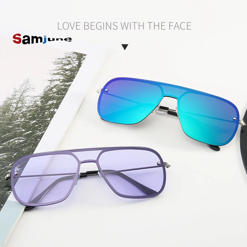 

Samjune Квадратные Солнцезащитные очки Мужские брендовые дизайнерские UV400 Солнцезащитные очки для женщин мужские спортивные очки с цветным по...