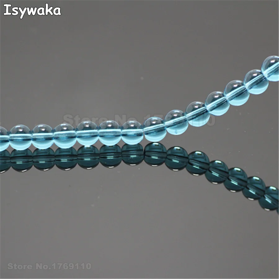 

Isywaka Голубое озеро 80 шт 8 мм круглые гладкие стеклянные бусины россыпью для самостоятельного изготовления ювелирных изделий Австрийские хр...