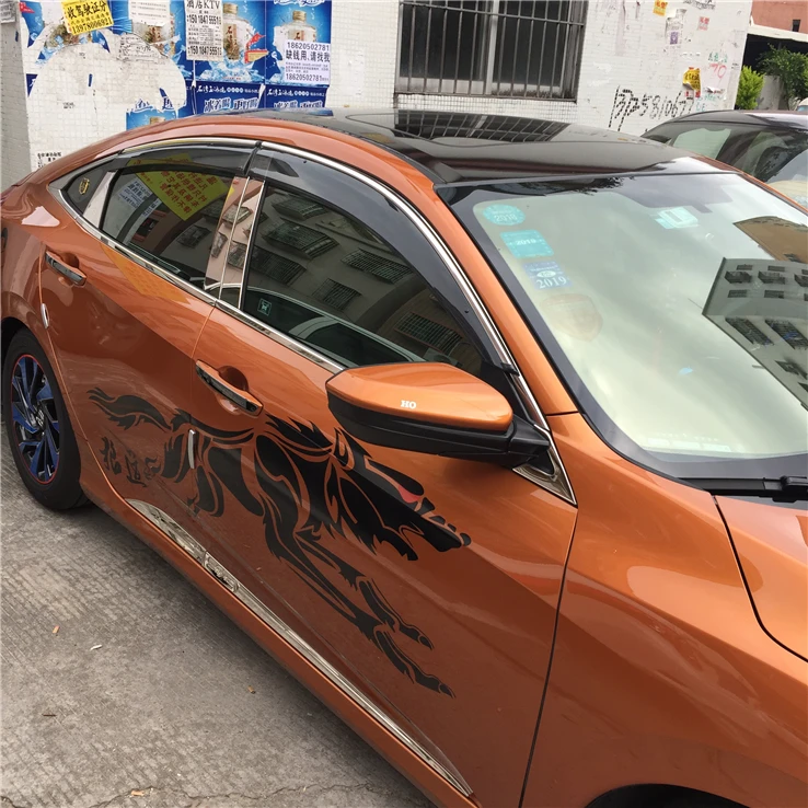 Пластиковый оконный козырек для Honda Civic 2016 2017 защита от солнца и дождя
