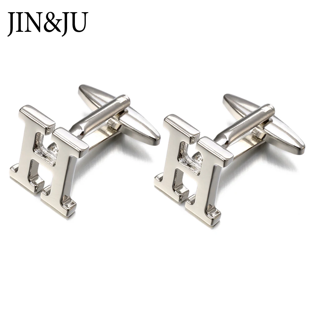 JIN& JU, Новое поступление, модные запонки с буквами A D R H M, мужские запонки с высоким качеством, золотые, серебряные, металлические запонки для рубашки