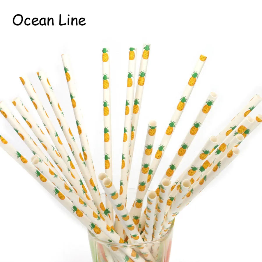 25 шт. питьевой ананас Бумага соломинки Свадьба День Рождения украшения Baby Shower