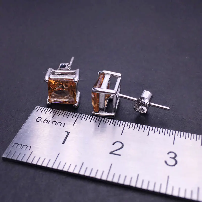 CSJ Created Diaspore Zultanite Stud Earrings 925 Sterling Silver Fine Jewelry Women Gemstone Femm Lady Wedding Engagment Party | Украшения