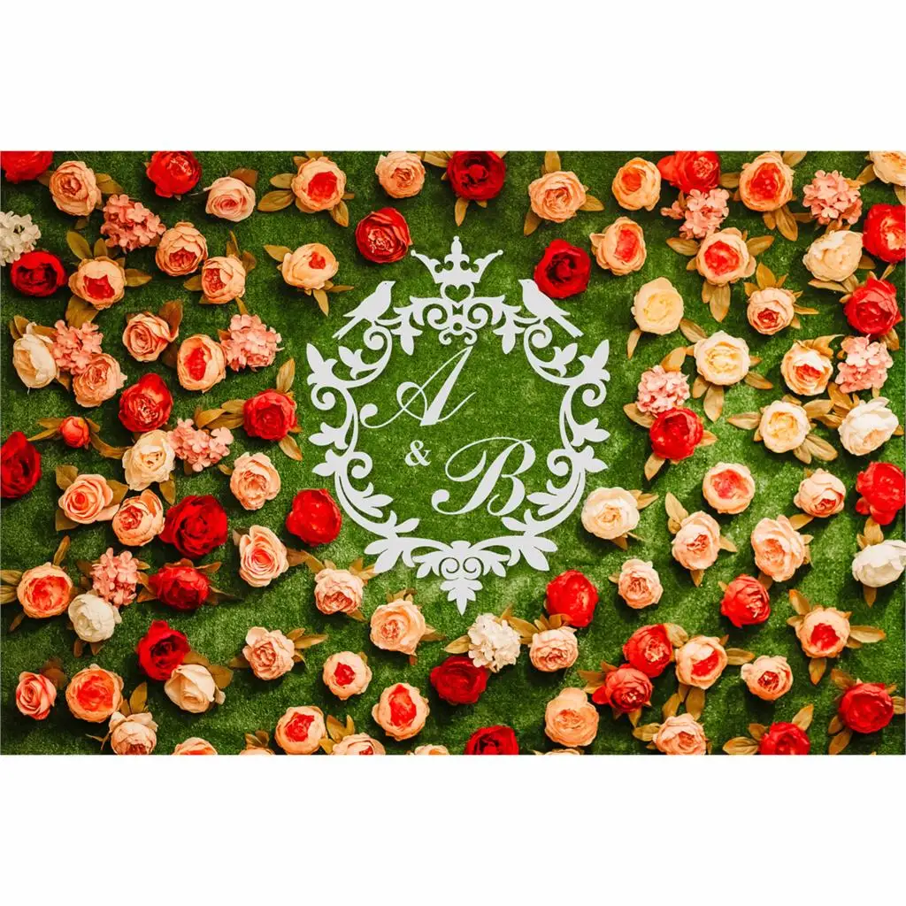 Allenjoy фон для фотосъемки зеленый газон цветы Красочные розы boxwood Свадебные обои |