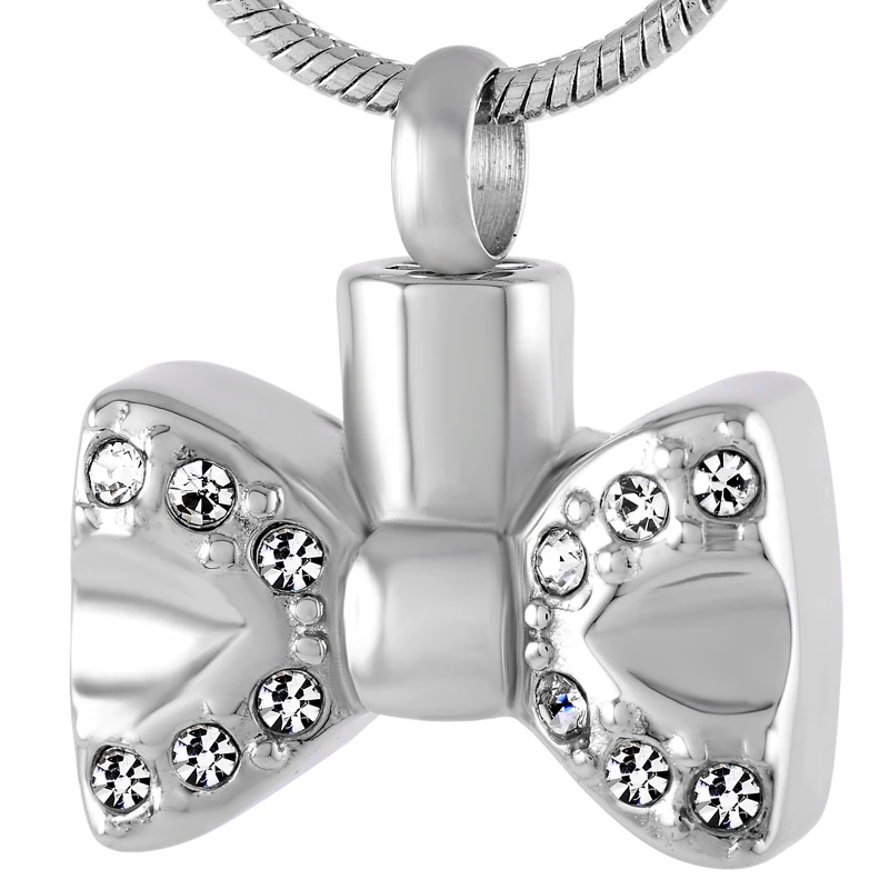 

CMJ9214 Lovely Bowknot Keepsake Cremation Pendant Necklace High Quality Memorial Ahes Keepsake Ashes Jewelry