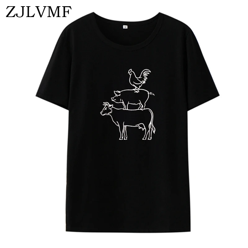 Женская футболка с круглым вырезом Zjlvmf Farm повседневная одежда