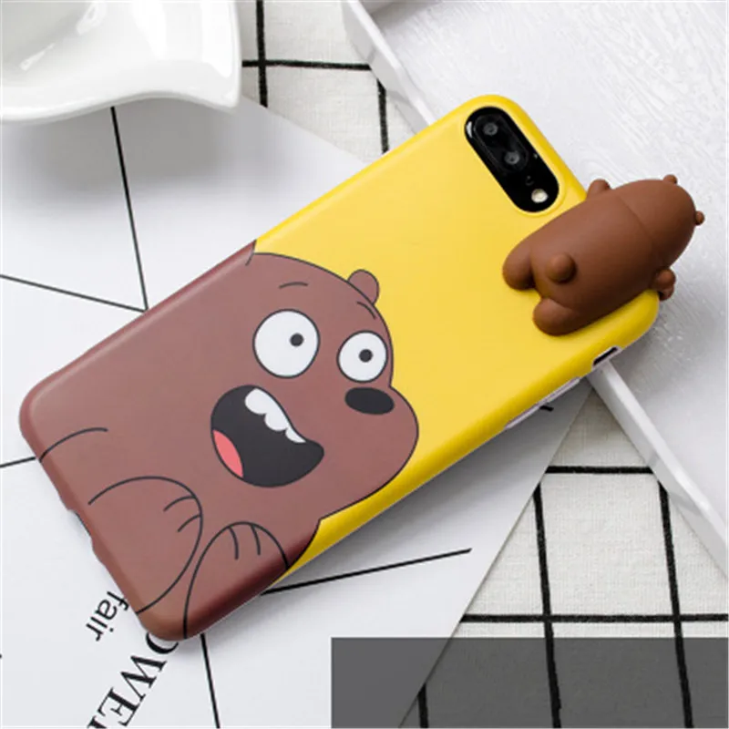 3D cute cartoon toys bears brothers phone Cases For iphone X 6 6s 7 8 plus 5 5S panda soft silicone case back cover fundas |